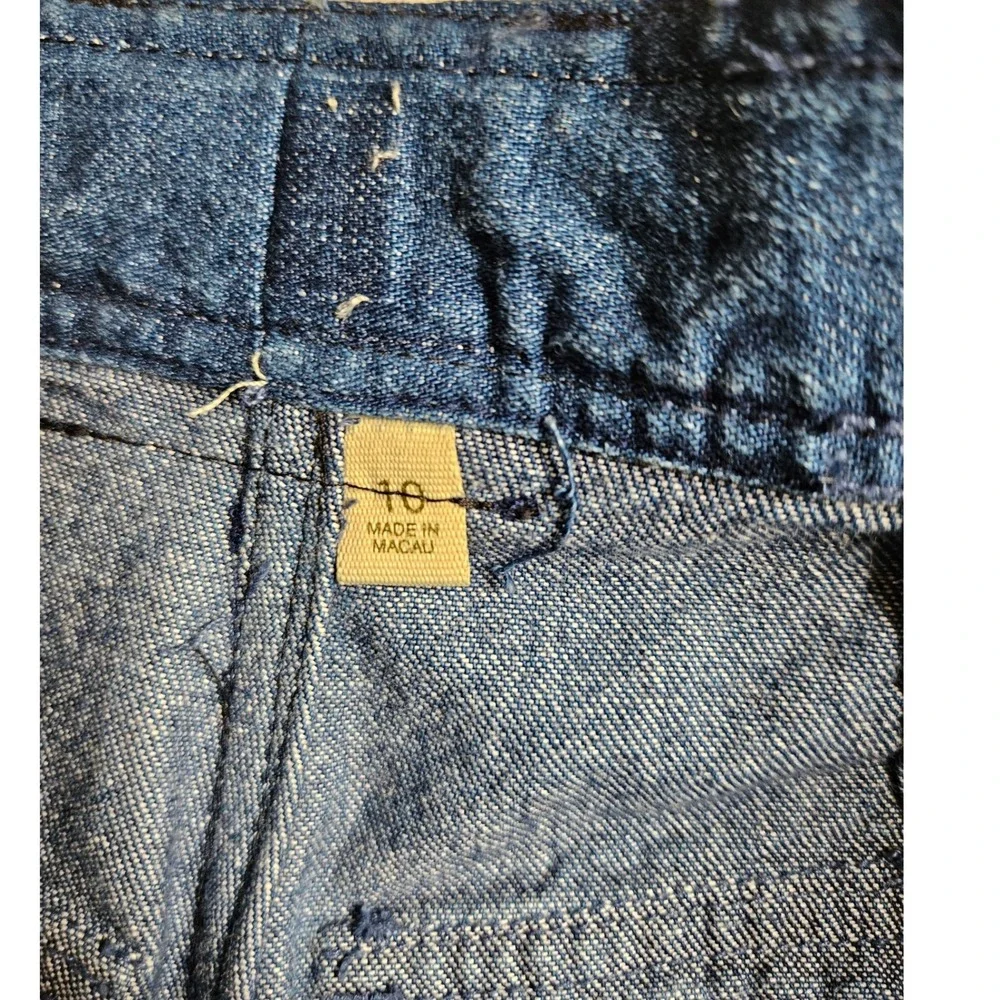 Cabelas Hiker Vintage High Waisted Cargo Jeans Wide Leg Denim Blue Pleated Sz 10